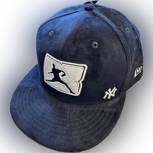 New Era NY Yankees Faux Suede Black Player Designed 59FIFTY Baseball Hat Cap SZ8